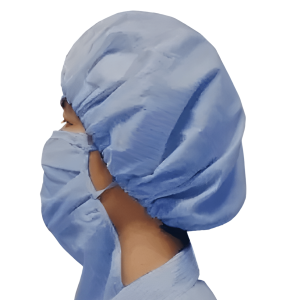 Reusable cleanroom hoods with integrated face mask